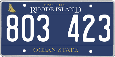 RI license plate 803423
