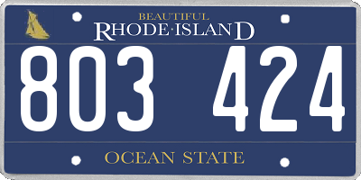 RI license plate 803424