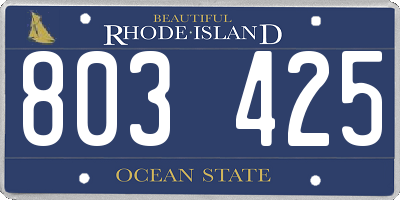 RI license plate 803425