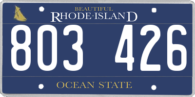 RI license plate 803426