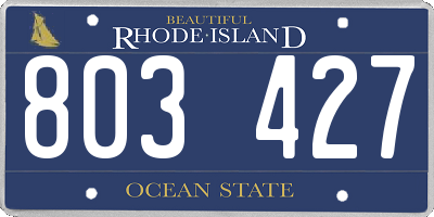 RI license plate 803427