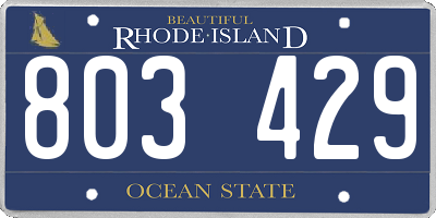 RI license plate 803429