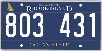 RI license plate 803431