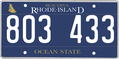 RI license plate 803433