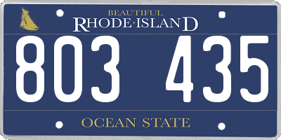 RI license plate 803435