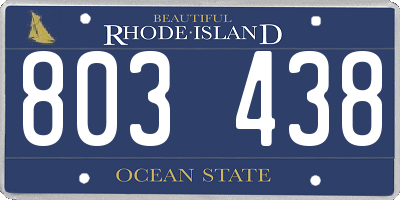 RI license plate 803438