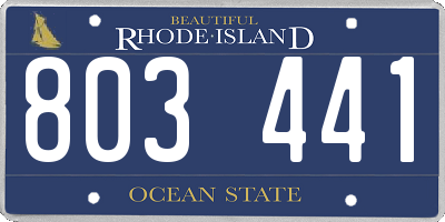 RI license plate 803441