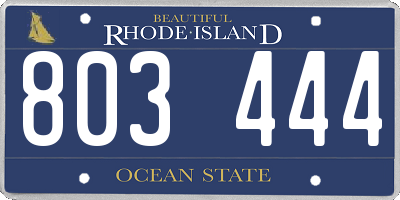 RI license plate 803444