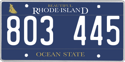 RI license plate 803445