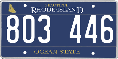 RI license plate 803446