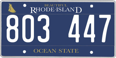 RI license plate 803447