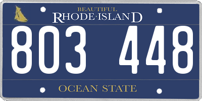 RI license plate 803448