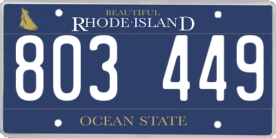 RI license plate 803449