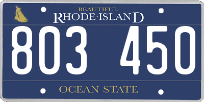 RI license plate 803450