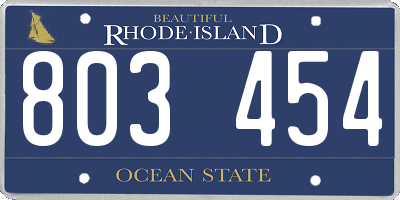 RI license plate 803454