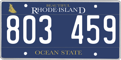 RI license plate 803459