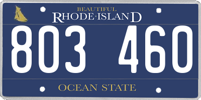 RI license plate 803460