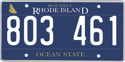 RI license plate 803461