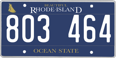 RI license plate 803464