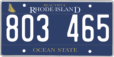 RI license plate 803465