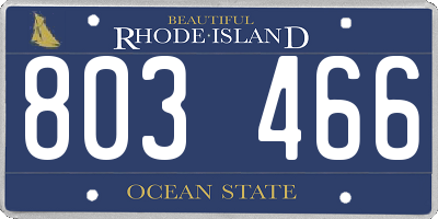 RI license plate 803466