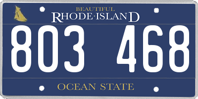 RI license plate 803468