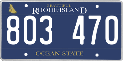 RI license plate 803470
