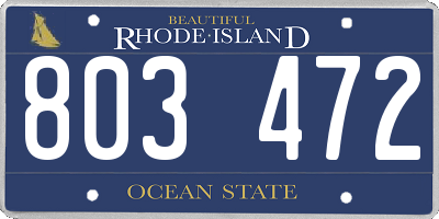 RI license plate 803472