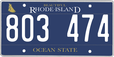 RI license plate 803474