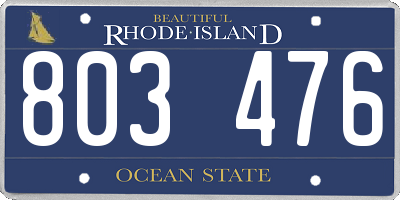 RI license plate 803476