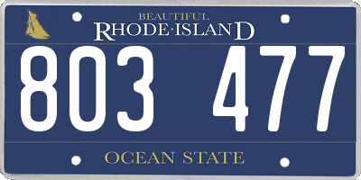 RI license plate 803477