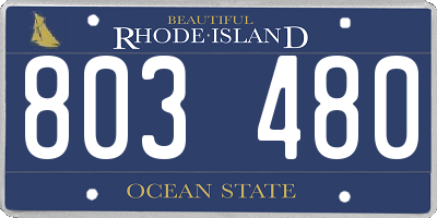 RI license plate 803480