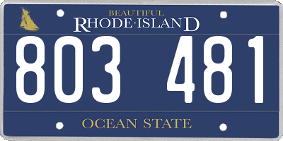 RI license plate 803481