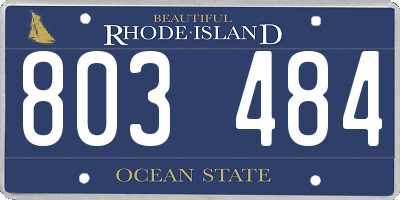 RI license plate 803484