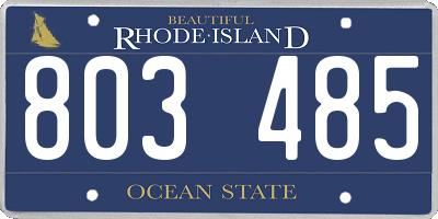 RI license plate 803485