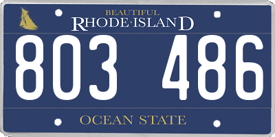 RI license plate 803486