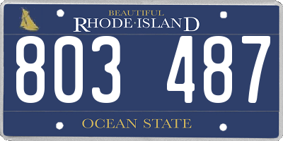 RI license plate 803487