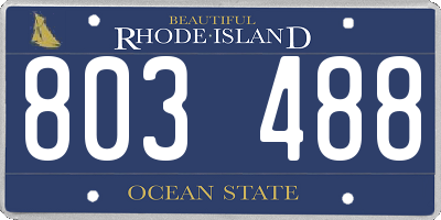 RI license plate 803488