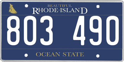 RI license plate 803490