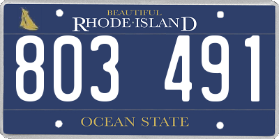RI license plate 803491