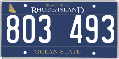 RI license plate 803493