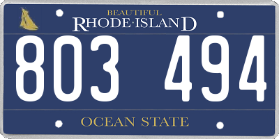 RI license plate 803494