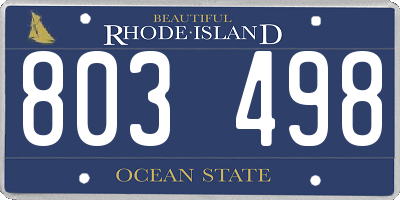 RI license plate 803498