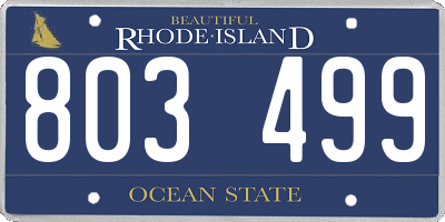RI license plate 803499