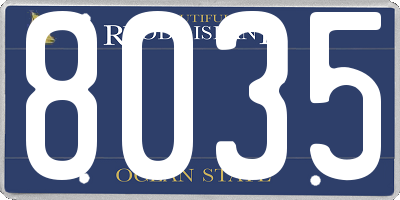 RI license plate 8035