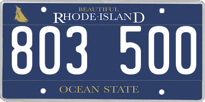 RI license plate 803500