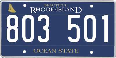 RI license plate 803501