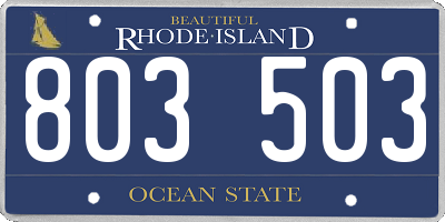 RI license plate 803503