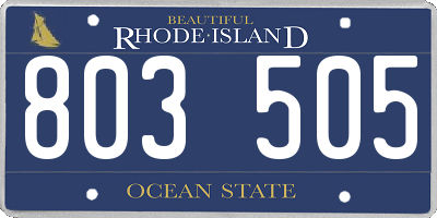 RI license plate 803505