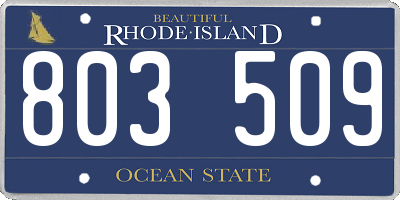 RI license plate 803509